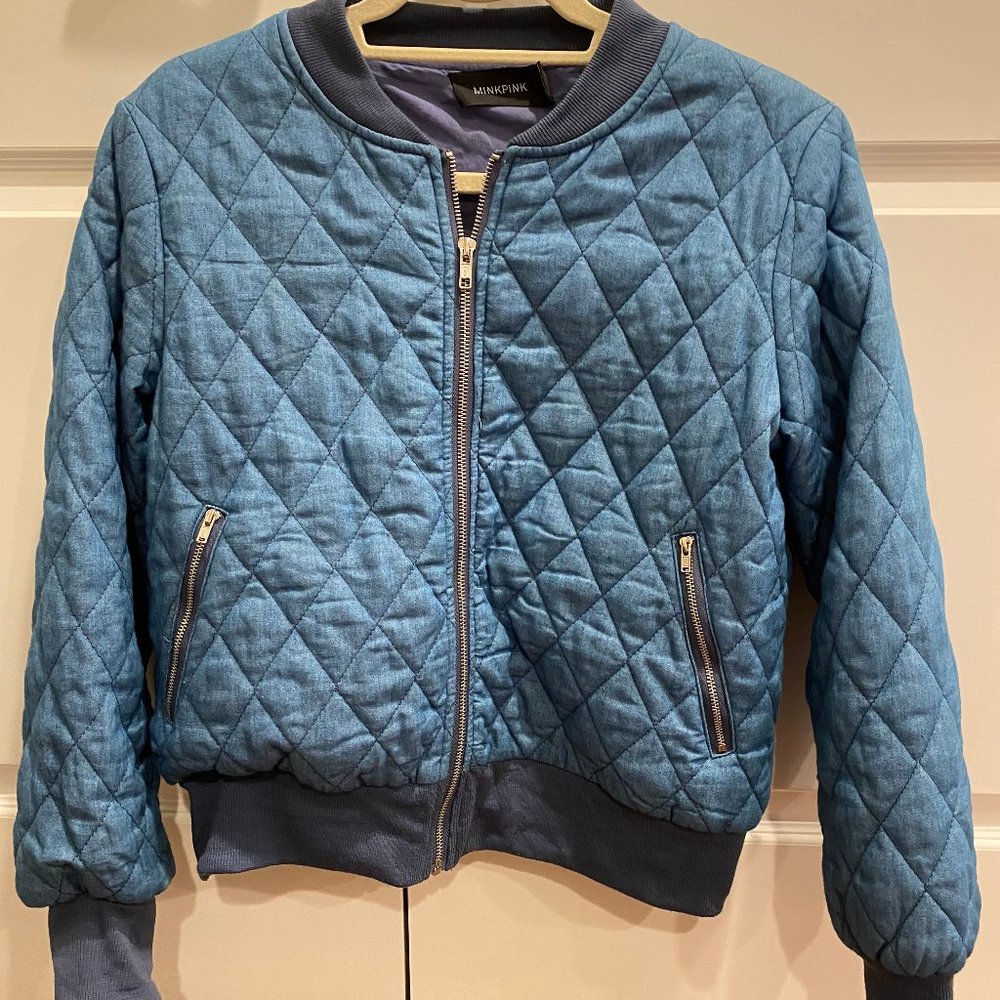 MINKPINK Quilted Demin Bomber